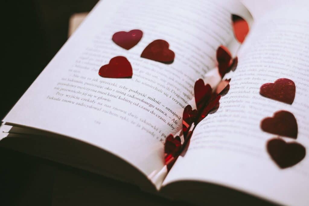 Poetry Book With Heart Petals