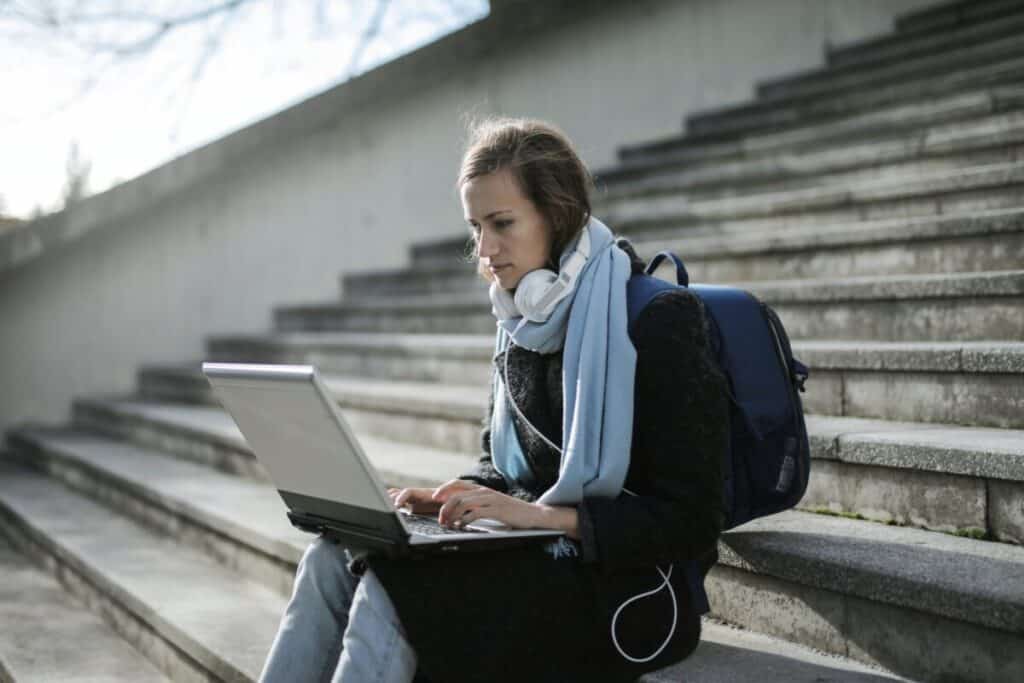Woman Learning On Laptop