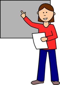 girl teaching in classroom cartoon
