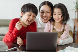 Mother And Siblings Watching Youtube