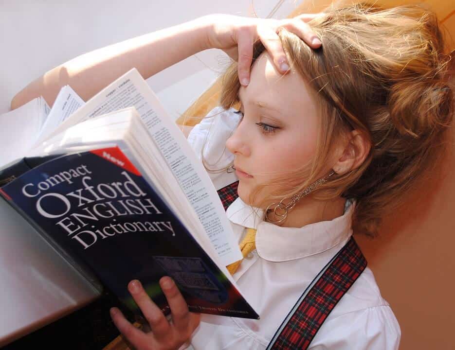 Girl, English, Dictionary, Study, School, Read, Book, IELTS preparation